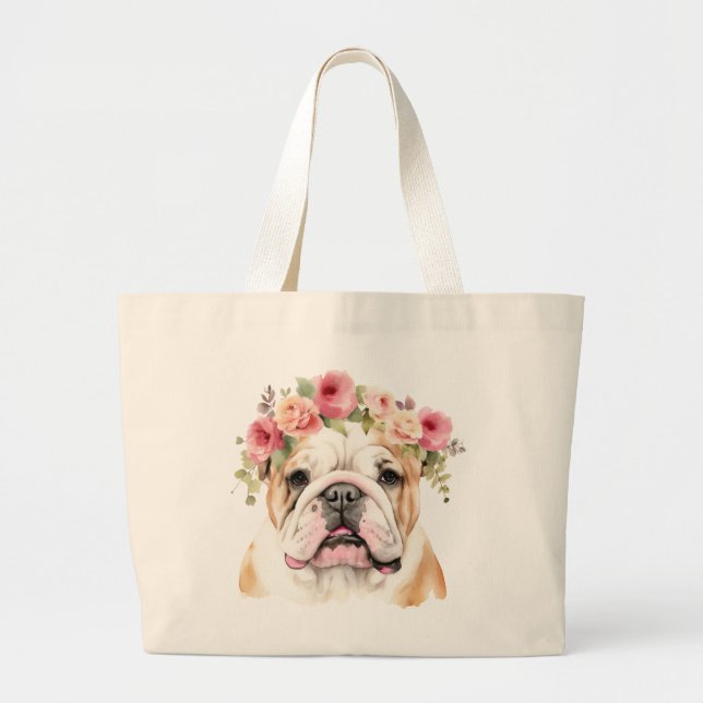 Bolso De Tela Gigante Tote Jumbo Bulldog inglés (Frente)