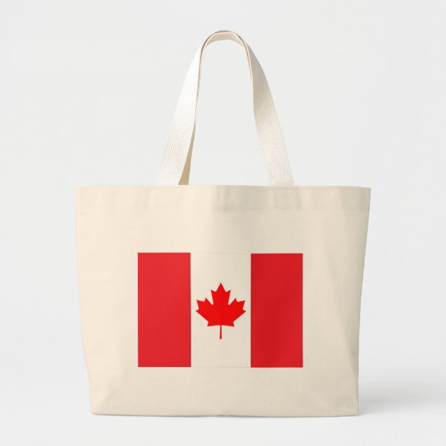 Bolso De Tela Gigante Tote Jumbo con Bandera de Canadá (Frente)