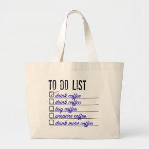 Bolso De Tela Gigante Tote Jumbo con Coffee To-do