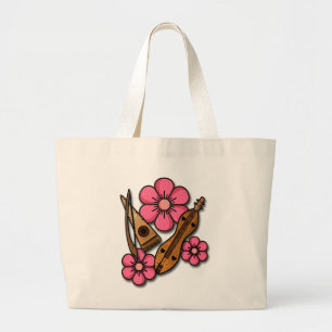 Bolso De Tela Gigante Tote Jumbo con flores favoritas