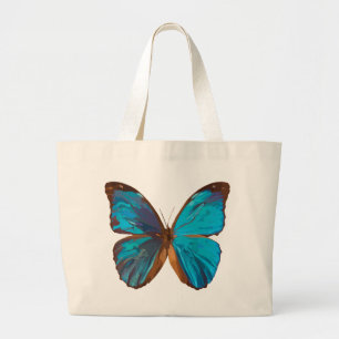 Bolso De Tela Gigante Tote Jumbo con Mariposa Azul Irlandés