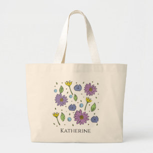 Bolso De Tela Gigante Tote Jumbo Con Personalizable De Flores
