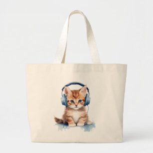 Bolso De Tela Gigante Tote Jumbo Cute Cat
