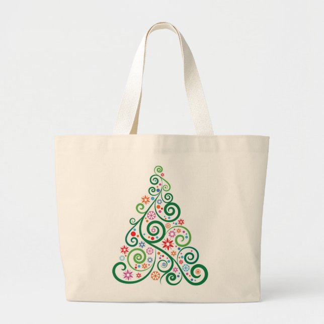 Bolso De Tela Gigante Tote Jumbo del Árbol de Navidad (Frente)