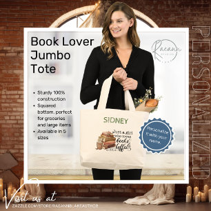 Bolso De Tela Gigante Tote Jumbo del libro personalizado Lover