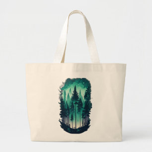 Bolso De Tela Gigante Tote Jumbo del Paisaje Forestal Pino