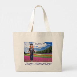 Bolso De Tela Gigante tote jumbo Feliz aniversario. panda/madhatter