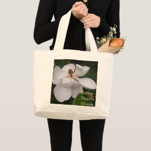 Bolso De Tela Gigante Tote Jumbo - Flor de Magnolia del Sur
