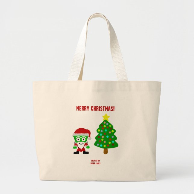 Bolso De Tela Gigante Tote Jumbo navidad FrankenCheese (Frente)