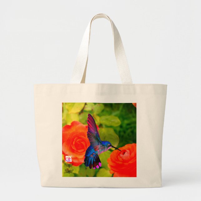 Bolso De Tela Gigante Tote Jumbo PERSONALIZABLE completo, HUMMINGBIRD &  (Frente)