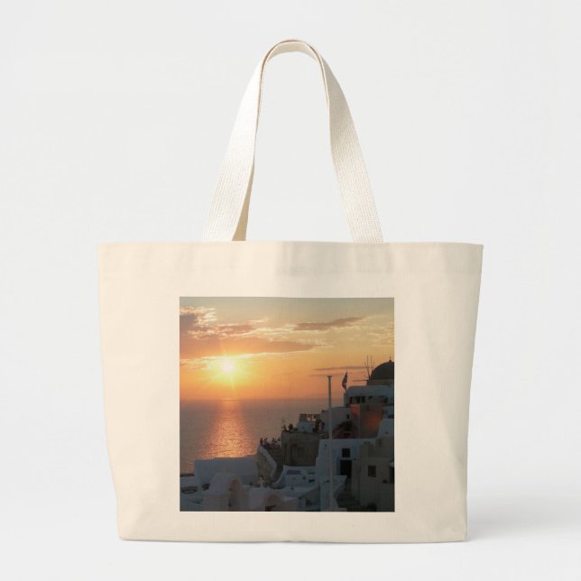 Bolso De Tela Gigante Tote Jumbo Santorini Sunset (Frente)