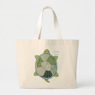 Bolso De Tela Gigante Tote lindo - Amor a la tortuga - Tortuga #1
