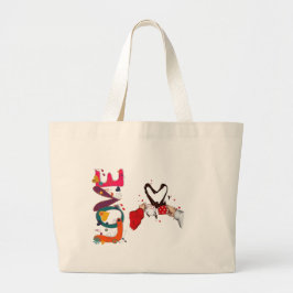 Bolso De Tela Gigante Tote Love Bug