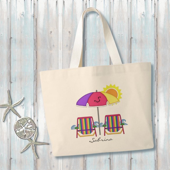 Bolso De Tela Gigante Tote luminoso Sun Umbrella Beach (Subido por el creador)