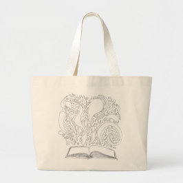 Bolso De Tela Gigante Tote - magia del libro