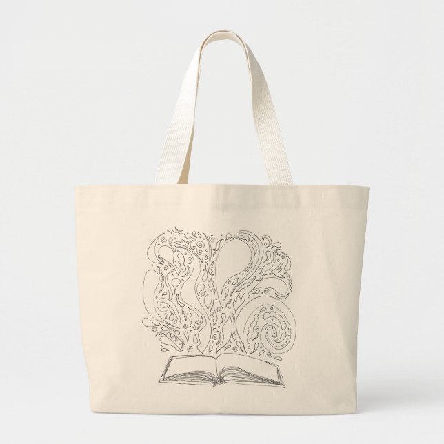 Bolso De Tela Gigante Tote - magia del libro (Frente)