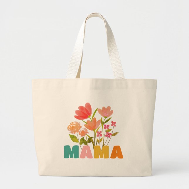 Bolso De Tela Gigante Tote Mama Flower (Frente)