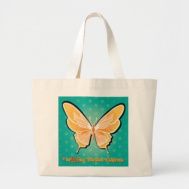 Bolso De Tela Gigante Tote - Mariposas pop - Buellton.Art (Frente)