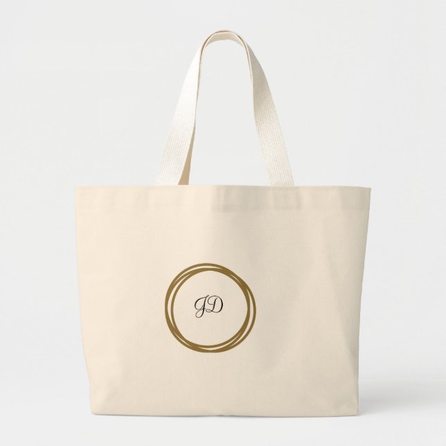 BOLSO DE TELA GIGANTE TOTE MONOGRAM GOLD BAND (Frente)