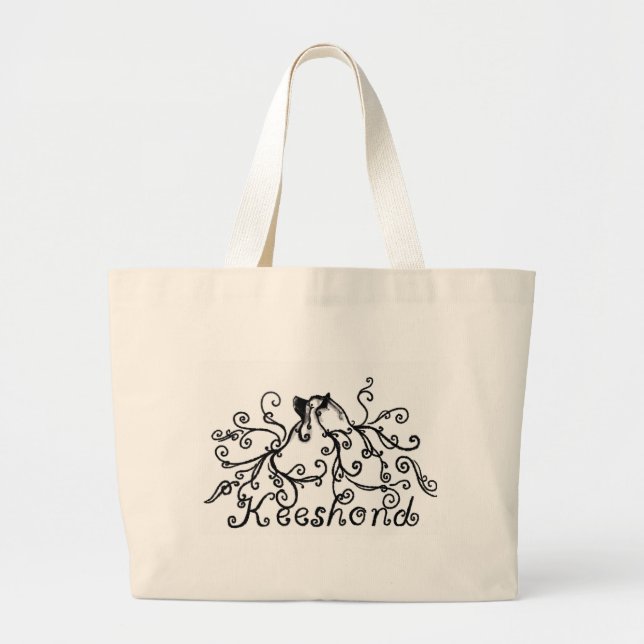 Bolso De Tela Gigante Tote mullido del Keeshond (Frente)