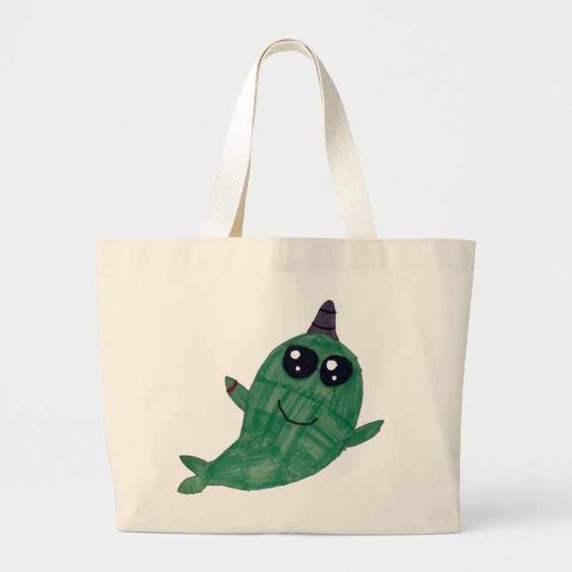 Bolso De Tela Gigante Tote Narwhal (Hopkins) (Frente)