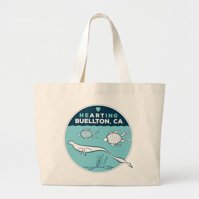 Bolso De Tela Gigante Tote - Ola de Surf - Buellton.Art (Frente)