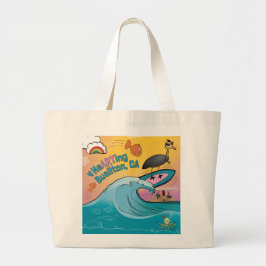 Bolso De Tela Gigante Tote - Ola de Surf - Buellton.Art