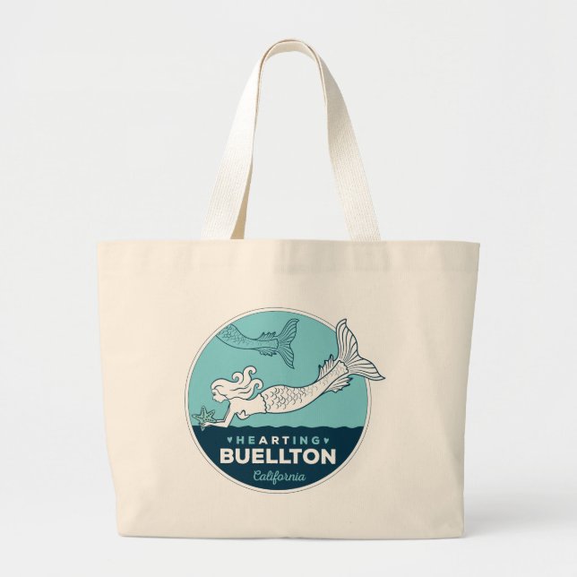 Bolso De Tela Gigante Tote - Olas de gelatina - Buellton.Art (Frente)