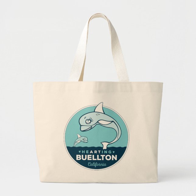 Bolso De Tela Gigante Tote - Olas de gelatina - Buellton.Art (Frente)