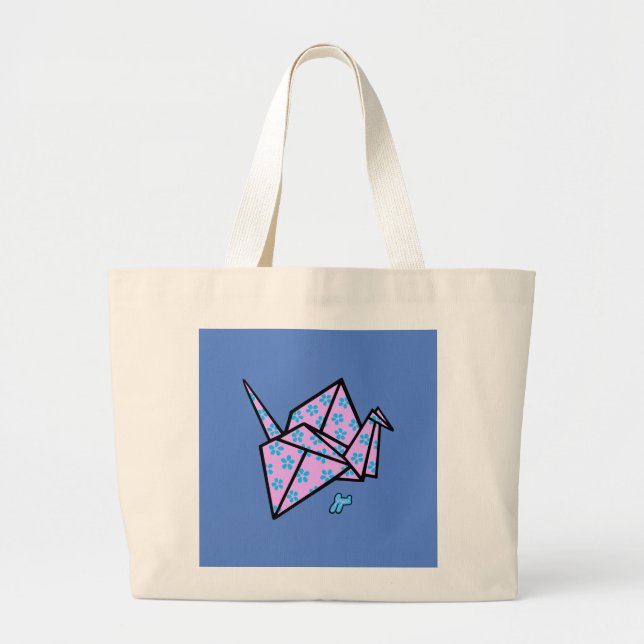 Bolso De Tela Gigante Tote Origami Crane (Frente)