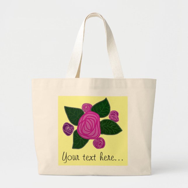 Bolso De Tela Gigante Tote personalizado del jumbo del diseño del rosa (Frente)