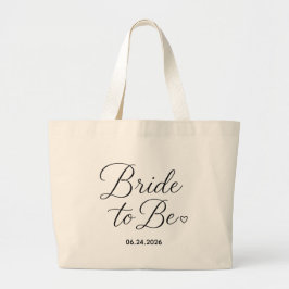 Bolso De Tela Gigante Tote personalizado para la novia con fecha de boda