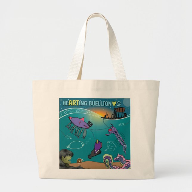 Bolso De Tela Gigante Tote - Pesca para monstruos marinos - Buellton.Art (Frente)