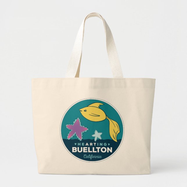 Bolso De Tela Gigante Tote - Pescado Goldie - Buellton.Art (Frente)