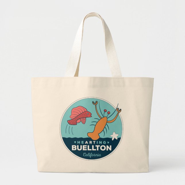 Bolso De Tela Gigante Tote - Pescado Goldie - Buellton.Art (Frente)