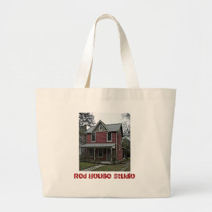 Bolso De Tela Gigante Tote rojo del estudio de la casa
