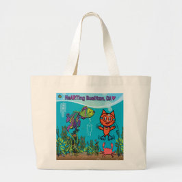 Bolso De Tela Gigante Tote - Scuba Cat - Buellton.Art