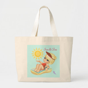 Bolso De Tela Gigante Tote Sun & Fun Jumbo Beach