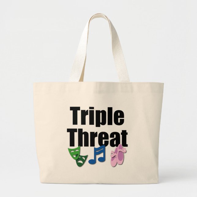 Bolso De Tela Gigante Tote triple de la amenaza (Frente)