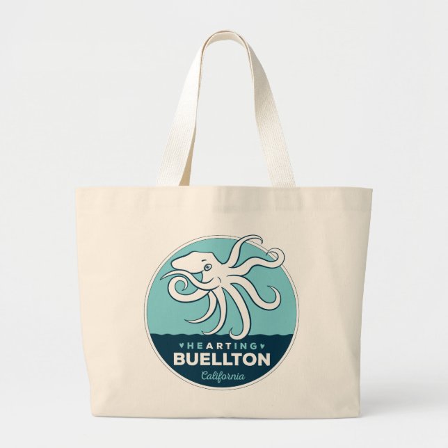 Bolso De Tela Gigante Tote - Turtle Swim - Buellton.Art (Frente)