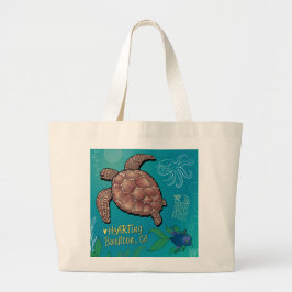 Bolso De Tela Gigante Tote - Turtle Swim - Buellton.Art