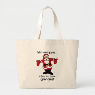 Bolso De Tela Gigante Totebag del navidad de la abuela