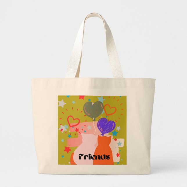 Bolso De Tela Gigante Totebags para amigos (Frente)