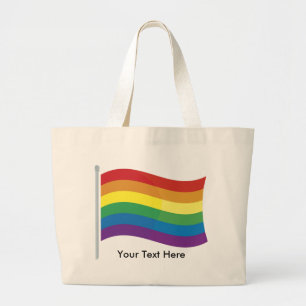 Bolso De Tela Gigante Totes de bandera arcoiris personalizados del Perso