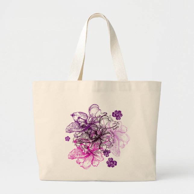Bolso De Tela Gigante Totes de la orquídea hawaiana Wahine Lace (Frente)