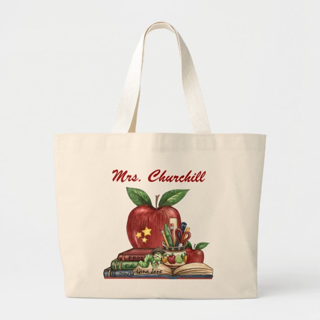 Bolso De Tela Gigante Totes de profesores - Bookworm - SRF (Frente)