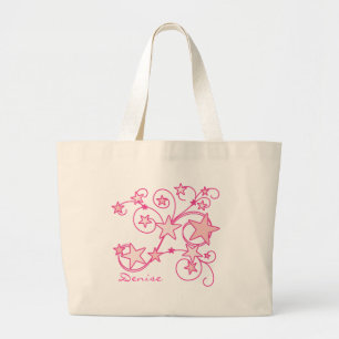 Bolso De Tela Gigante Trabajos rosados de Swirly