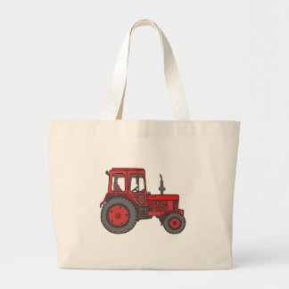 Bolso De Tela Gigante Tractor rojo