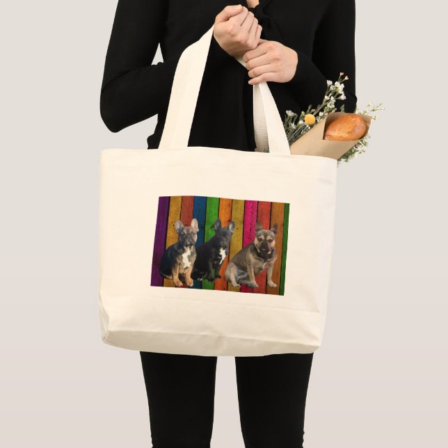 Bolso De Tela Gigante Tragetasche französische Bulldoggen  (Anverso (producto))