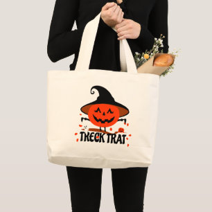 Bolso De Tela Gigante Treck Trat Pumpkin Sonriente